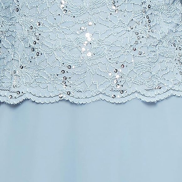 **Alex Evenings** Women's Tea Length Sequin Mock Dress 14P - Picture 3 of 6